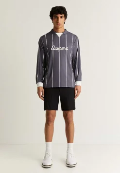 Scalpers Poles<Adrenaline Thin Stripes Long Sleeve Technical Polo