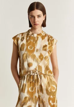 Scalpers Shirts<Animal Print Crossover Top