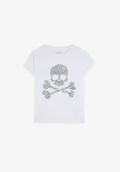 Scalpers Tshirts<Animal Print Glitter Skull T-Shirt