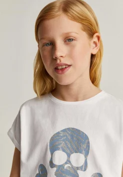 Scalpers Tshirts<Animal Print Glitter Skull T-Shirt
