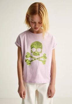Scalpers Tshirts<Animal Print Glitter Skull T-Shirt