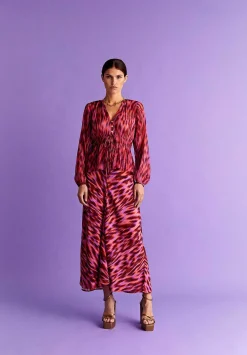 Scalpers Skirts<Animal Print Lurex Midi Skirt