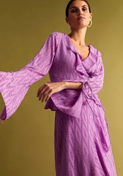 Scalpers Shirts<Asymmetric Hem Plumeti Blouse