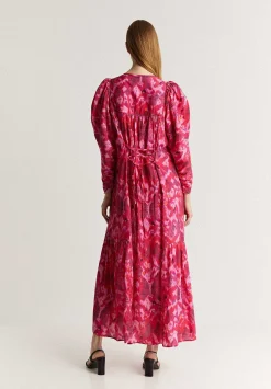 Scalpers Dresses<Back Lace Print Midi Dress