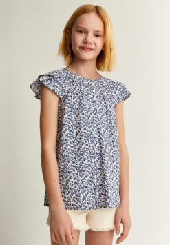 Scalpers Shirts<Blouse Flowers Ruffles Shoulder