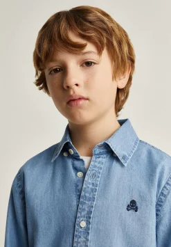 Scalpers Shirts<Button Collar Denim Shirt