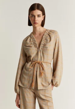 Scalpers Blazers And Vests<Checked Blazer With Cord Detail