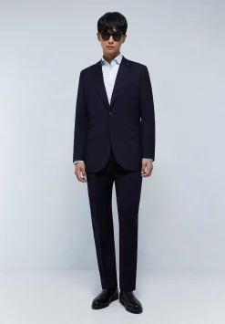 Scalpers Suits<Classic Navy Blue Wool Suit