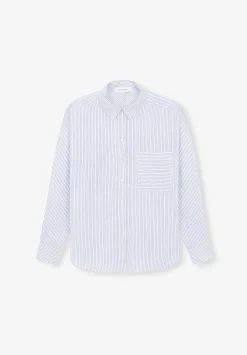 Scalpers Shirts<Combined Striped Linen Shirt