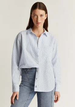 Scalpers Shirts<Combined Striped Linen Shirt