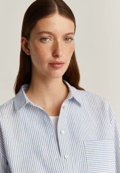 Scalpers Shirts<Combined Striped Linen Shirt