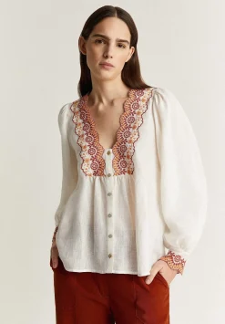 Scalpers Shirts<Contrast Embroidery Blouse
