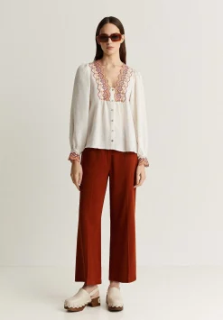 Scalpers Shirts<Contrast Embroidery Blouse