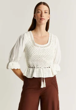 Scalpers Shirts<Crochet Details Blouse