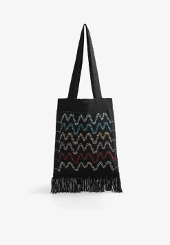 Scalpers Shoulder Bags<Crochet Shopper Bag With Fringed Detail