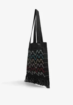Scalpers Shoulder Bags<Crochet Shopper Bag With Fringed Detail