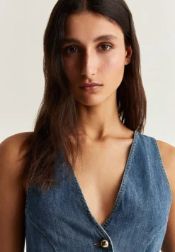Scalpers T-Shirts And Tops<Cropped Denim Vest