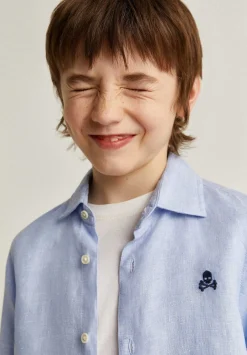 Scalpers Shirts<Cutaway Collar Linen Shirt