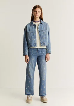 Scalpers Jackets And Vests<Denim Jacket Embroidered Details