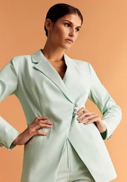 Scalpers Blazers And Vests<Double-Breasted Blazer With Zipper Detail