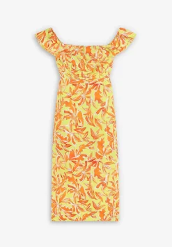 Scalpers Dresses<Draped Chest Midi Linen Dress