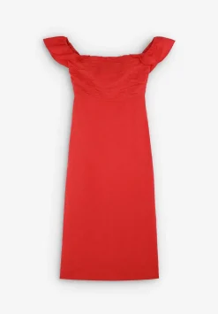 Scalpers Dresses<Draped Chest Midi Linen Dress