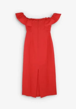 Scalpers Dresses<Draped Chest Midi Linen Dress