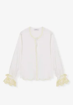 Scalpers Shirts<Embroidered Edge Detail Blouse