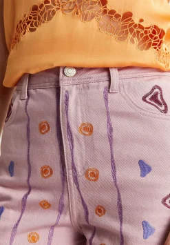Scalpers Jeans<Embroidered Ethnic Motifs Jeans