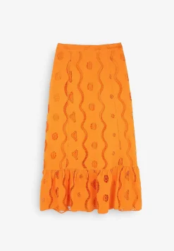 Scalpers Skirts<English Embroidered Midi Skirt