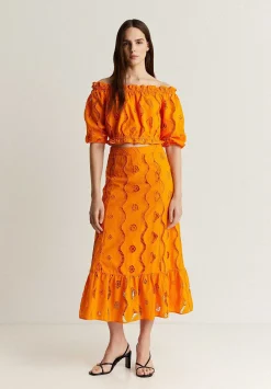 Scalpers Skirts<English Embroidered Midi Skirt