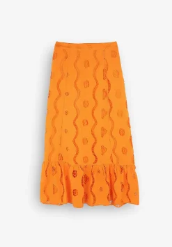Scalpers Skirts<English Embroidered Midi Skirt