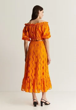Scalpers Skirts<English Embroidered Midi Skirt