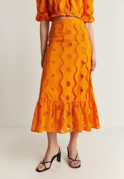 Scalpers Skirts<English Embroidered Midi Skirt