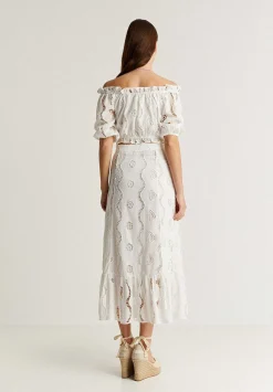 Scalpers Skirts<English Embroidered Midi Skirt