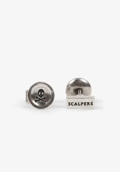 Scalpers Twins<Engraved Skull Round Cufflinks