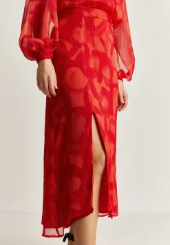Scalpers Skirts<Flowing Skirt With Lurex Opening