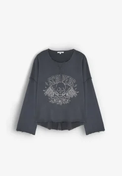 Scalpers Sweatshirts<Frayed Trim Sweatshirt