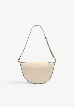 Scalpers Fur<Half Moon Leather Bag With Crystals
