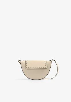 Scalpers Fur<Half Moon Leather Bag With Crystals