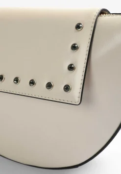Scalpers Fur<Half Moon Leather Bag With Crystals