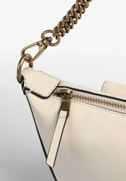 Scalpers Fur<Half Moon Leather Bag With Crystals
