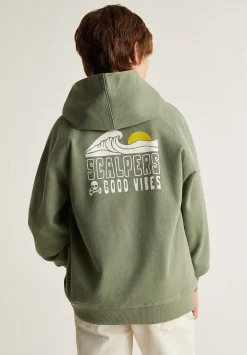 Scalpers Sweatshirts<Hooded Sweatshirt With Neck Detail