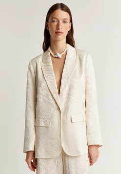 Scalpers Blazers And Vests<Jacquard Blazer With Braided Strip Detail