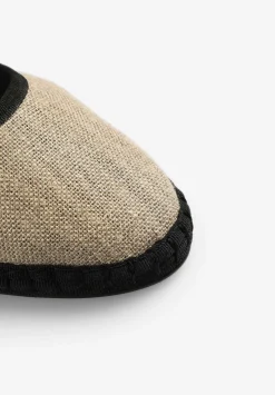 Scalpers Flat Shoes<Linen Slippers Contrast Details