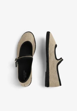 Scalpers Flat Shoes<Linen Slippers Contrast Details