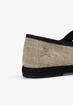 Scalpers Flat Shoes<Linen Slippers Contrast Details
