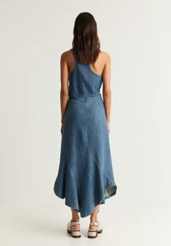 Scalpers Skirts<Low Flow Denim Midi Skirt