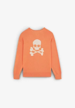 Scalpers Spot<Lurex Back Contrast Skull Sweater