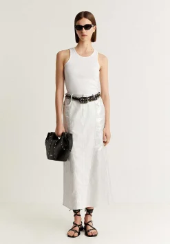 Scalpers Skirts<Metallic Midi Skirt